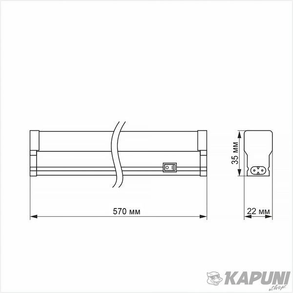 LED свiтильник лiнiйний Т5 TITANUM 10W 0.6М 5000K TL-T5-10065 26378 фото