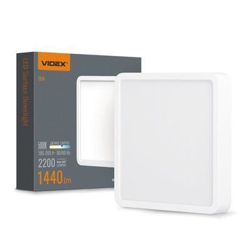 LED Світильник накладний квадрат VIDEX 18W 5000K White VL-DLSS-185 24152 фото