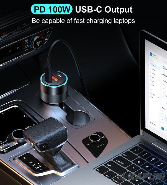 Автомобільний зарядний пристрій Choetech 130W USB + 2хType-C Black (TC0011-BK) TC0011-BK фото