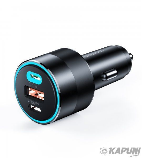 Автомобільний зарядний пристрій Choetech 130W USB + 2хType-C Black (TC0011-BK) TC0011-BK фото