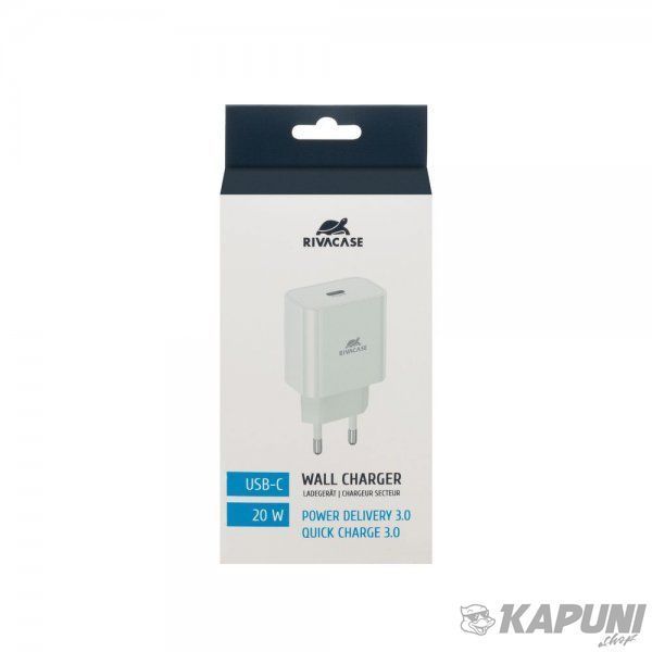 Сетевое зарядное устройство для RIVACASE, 1 USB Type-C, PD 20 Вт, белый PS4101 W00 (White) PS4101 W00 (White) фото