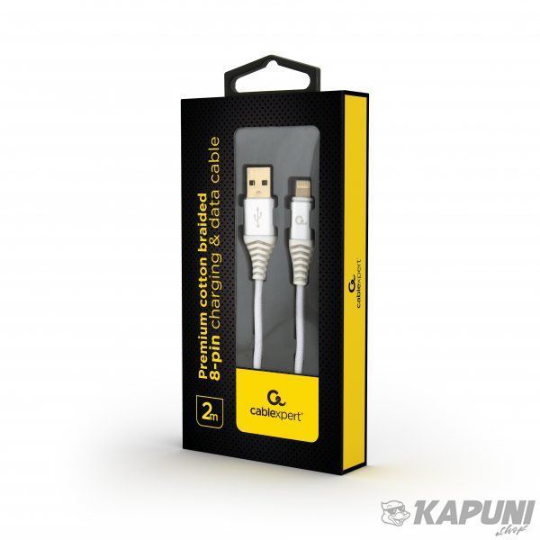 Кабель USB 2.0 А-тато/Lightning, 2 м, преміум, 2.1 А, CC-USB2B-AMLM-2M-BW2 CC-USB2B-AMLM-2M-BW2 фото
