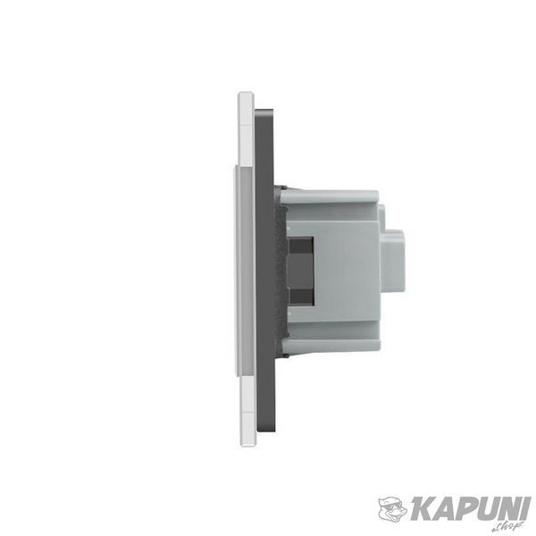 Розумний сенсорний ZigBee вимикач 1 сенсор 3 розетки Livolo сірий скло (VL-C701Z/C7C3EU-15) VL-C701Z/C7C3EU-15 фото