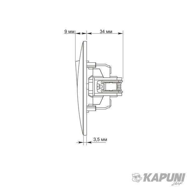 Вимикач двоклавішний прохідний білий TITANUM STANDARD, 250 V, IP20 TF-ST-SW2P-W 25965 фото