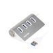 Хаб USB 3.0 Type-A на 4 порта, металл, серебристый Maxxter HU3A-4P-01 HU3A-4P-01 фото 1