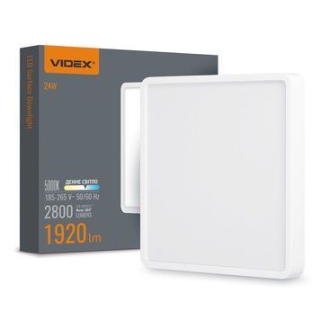 LED Світильник накладний квадрат VIDEX 24W 5000K White VL-DLSS-245 24883 фото