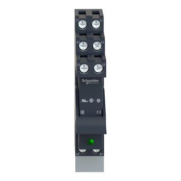 Проміжне реле Schneider Electric Попередньо зібране інтерфейсне реле з розеткою, електромеханічні реле Harmony, 8 А, 2 перемикальні контакти, зі світлодіодом, без кнопки тестування, 24 В постійного струму RSB2A080BDPV RSB2A080BDPV фото