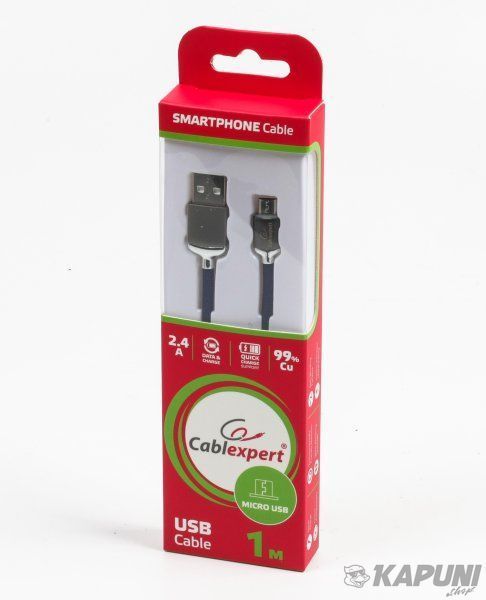 Кабель micro USB 2.0 A-тато/Micro B-тато, преміум, 2.4 А, CCPB-M-USB-07B CCPB-M-USB-07B фото