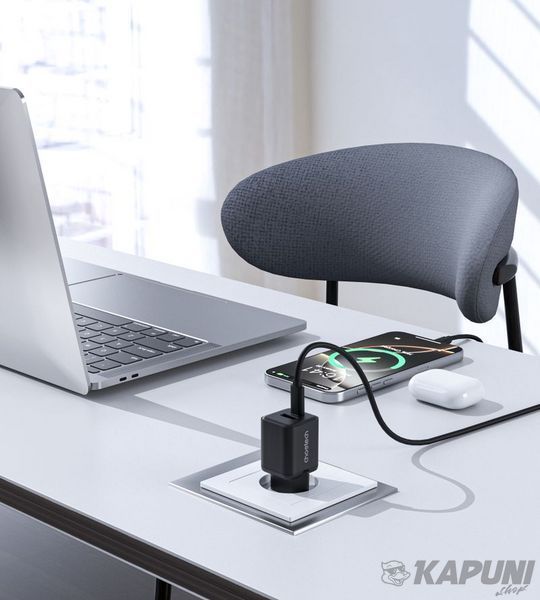 Мережевий зарядний пристрій, USB-A/USB-C, 30Вт, QC3.0/PD/PPS Choetech PD5012-EU-BK фото