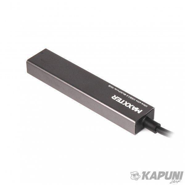 Хаб USB 3.0 Type-A на 4 порта, металл, темно-серый Maxxter HU3A-4P-02 HU3A-4P-02 фото