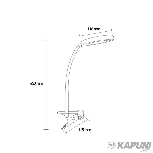 LED Світильник настільний на прищіпці 6W 5000K чорний EUROLAMP LED-TLP-6W(black) фото