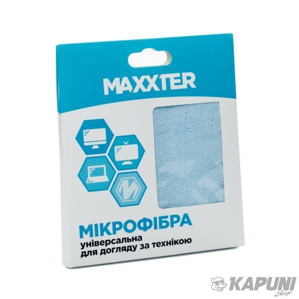 Чистячі серветка з мікрофібри, для екранів, 25х25см Maxxter MC-25X25-01 MC-25X25-01 фото