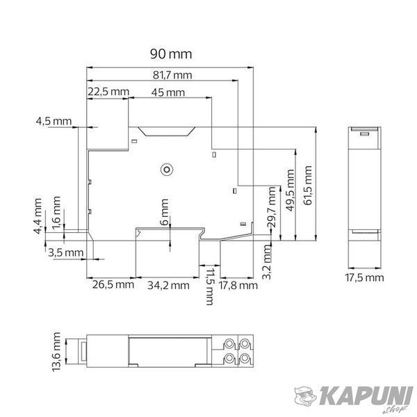 Механический таймер на DIN-рейку Horoz Electric TIMER-3, до 3500 Вт 108-003-0001-010 108-003-0001-010 фото