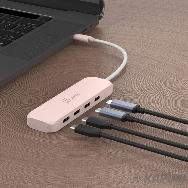 Хаб USB 3.2, 10Gbps, USB-С на 4 USB-С, красный J5create JCH345ER-N фото