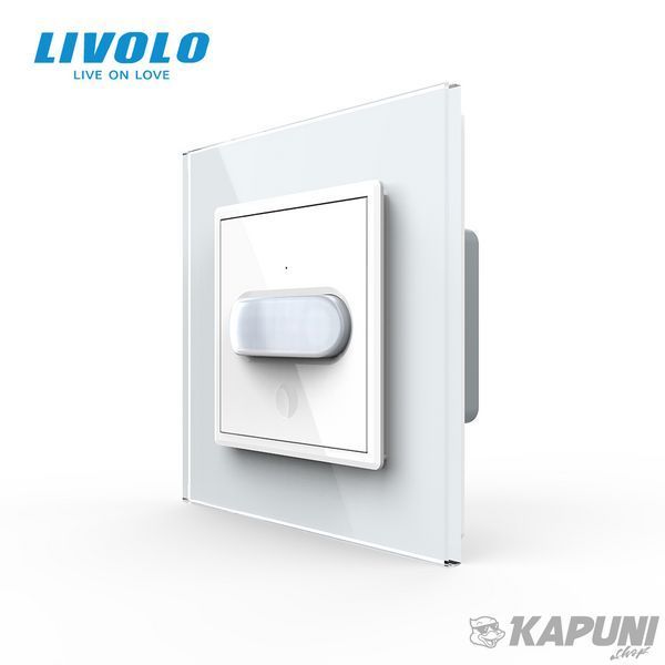 Датчик присутності та руху з Cенсорним вимикачем Livolo білий скло (VL-C7FCU-2WP) VL-C701RG-11 фото