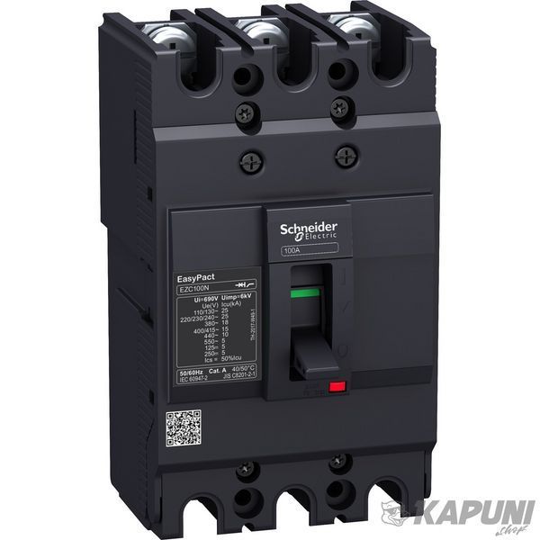 Автоматический выключатель Schneider Electric EasyPact EZC100N трехполюсный 15 кА 100 А EZC100N3100 EZC100N3100 фото