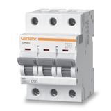 Автоматичний вимикач RS6 3п 50А 6кА С VIDEX RESIST VF-RS6-AV3C50 26588 фото