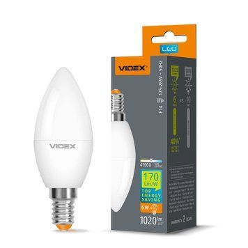 LED лампа VIDEX C37h 6W E14 4100K VL-C37h-06144 28599 фото