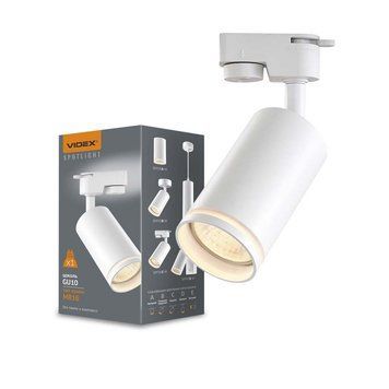 Світильник VIDEX під лампу GU10 SPF05C трековий білий, 30W Max VL-SPF05C-W 26835 фото