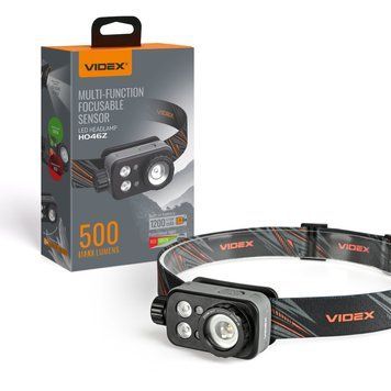 Налобний світлодіодний фонарик VIDEX 500Lm 5000K VLF-H046Z 28770 фото