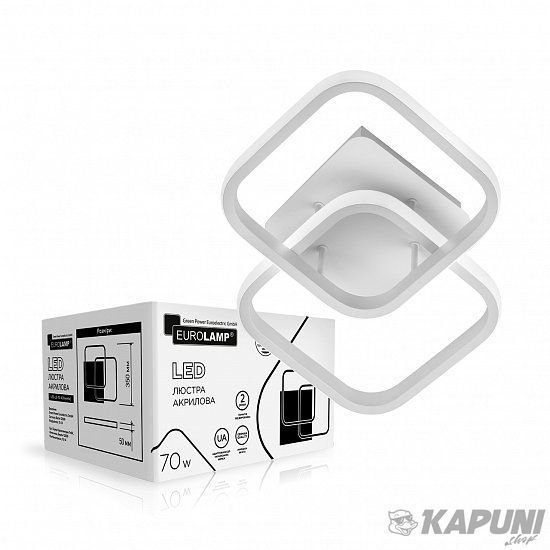Світильник LED EUROLAMP акриловий квадратний A39 70W 3000-6500K білий LED-LS-70-A39(white) фото