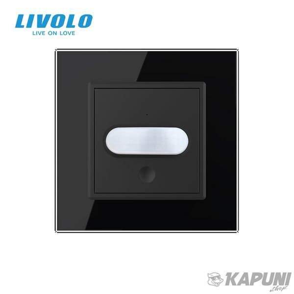 Датчик присутності та руху з Сенсорним вимикачем Livolo чорний скло (VL-C7FCU-2BP) VL-C701RG-12 фото