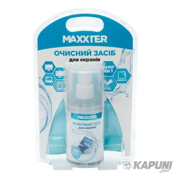 Очисний гель TFT/LCD 200 мл + серветка 25 х 25 см Maxxter CSG-SCR200-01 CSG-SCR200-01 фото