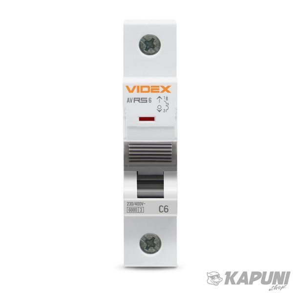 Автоматический выключатель RS6 1п 6А 6кА С VIDEX RESIST VF-RS6-AV1C06 26545 фото