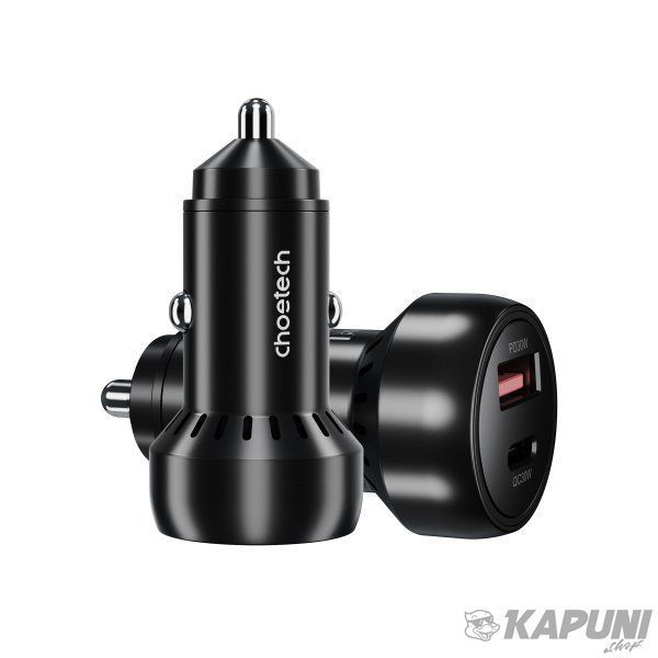 Автомобільний зарядний пристрій Choetech 60W USB + Type-C Black (TC0014-BK) TC0014-BK фото