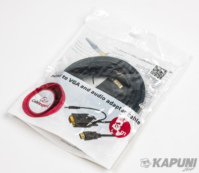 Кабель HDMI на VGA та стерео-аудіо, 3 м Cablexpert A-HDMI-VGA-03-10 A-HDMI-VGA-03-10 фото