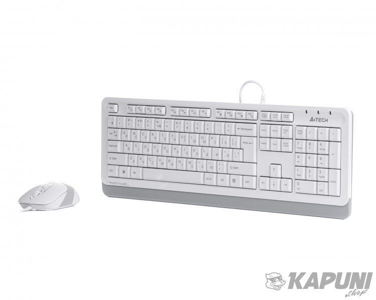 Комплект проводной Fstyler клавиатура+мышь, белый, USB A4Tech F1010 (White) F1010 (White) фото