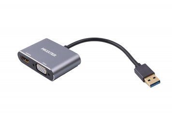 Адаптер-переходник USB-A на HDMI/VGA Maxxter V-AM-HDMI-VGA V-AM-HDMI-VGA фото