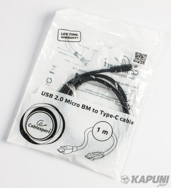 Кабель USB 2.0 Micro BM-тато/C-тато, 1 м, преміум, CCP-USB2-mBMCM-1M CCP-USB2-mBMCM-1M фото