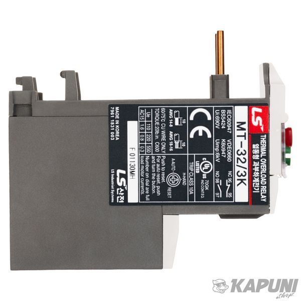 Реле защиты от перегрузки LS ELECTRIC MT-32 S(3K), 0,82 А 0.63~1 1298000500 1298000500 фото