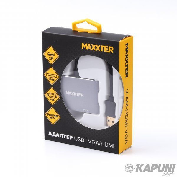 Адаптер-перехідник USB-A на HDMI/VGA Maxxter V-AM-HDMI-VGA V-AM-HDMI-VGA фото