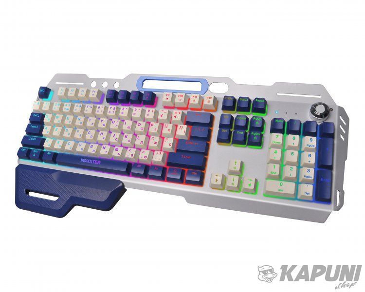 Игровая клавиатура Maxxter, мультимедиа, RGB подсветка, металлическая KBG-RGB-01-UA KBG-RGB-01-UA фото
