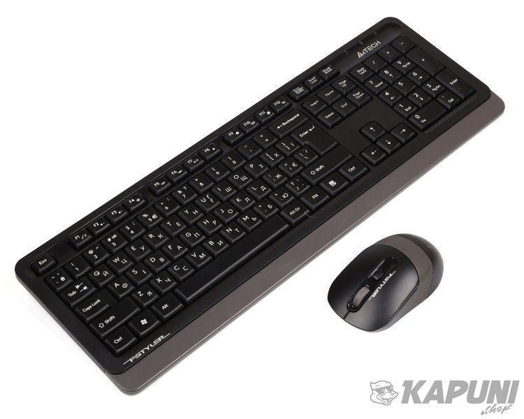 Комплект беспроводной Fstyler клавиатура+мышь, черно-серый, USB A4Tech FG1010 (Grey) FG1010 (Grey) фото