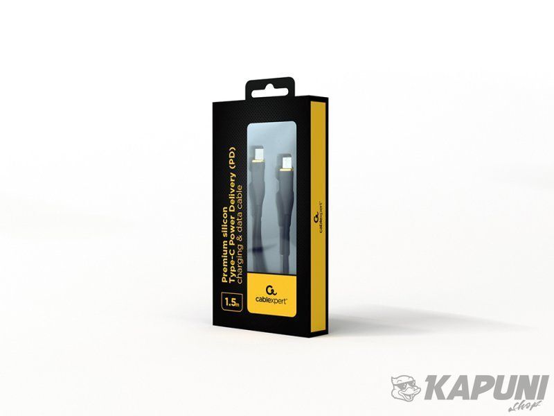 Кабель USB 2.0 Cablexpert C-папа/C-папа, 1.5 м, премиум, 3 А CC-USB2S-CMCM-1.5M-BK CC-USB2S-CMCM-1.5M-BK фото