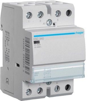 Контактор Hager ESC340 40A, 3НО, 230В ESC340 фото