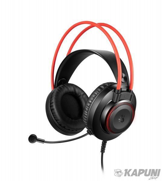 Навушники Bloody ігрові з мікрофоном, підсвічування 7 кольорів G200Q (Black+Red) 640.44 фото