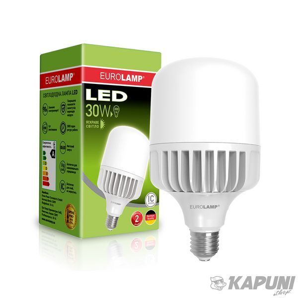 LED Лампа високопотужна EUROLAMP 30W-E27-4000K LED-HP-30274 фото