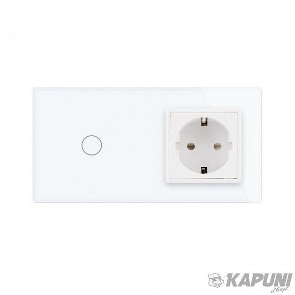 Умный сенсорный ZigBee выключатель 1 сенсор 1 розетка Livolo белый стекло (VL-C701Z/C7C1EU-11) VL-C701Z/C7C1EU-11 фото