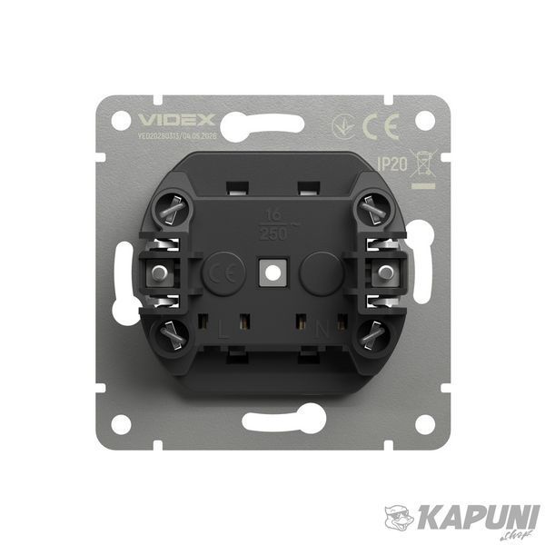 Розетка одинарная без заземления белая матова VIDEX NOTA, 250 V, IP20 VF-NT-SK1-WH 28865 фото