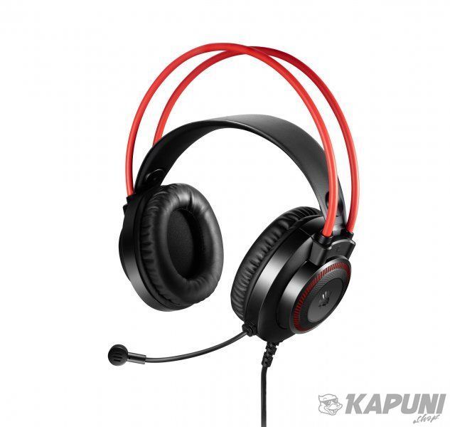 Навушники Bloody ігрові з мікрофоном, підсвічування 7 кольорів G200Q (Black+Red) 640.44 фото