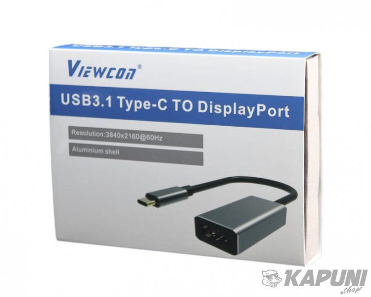 Адаптер-перехідник USB-C на DisplayPort, USB 3.1 Viewcon TE391 TE391 фото