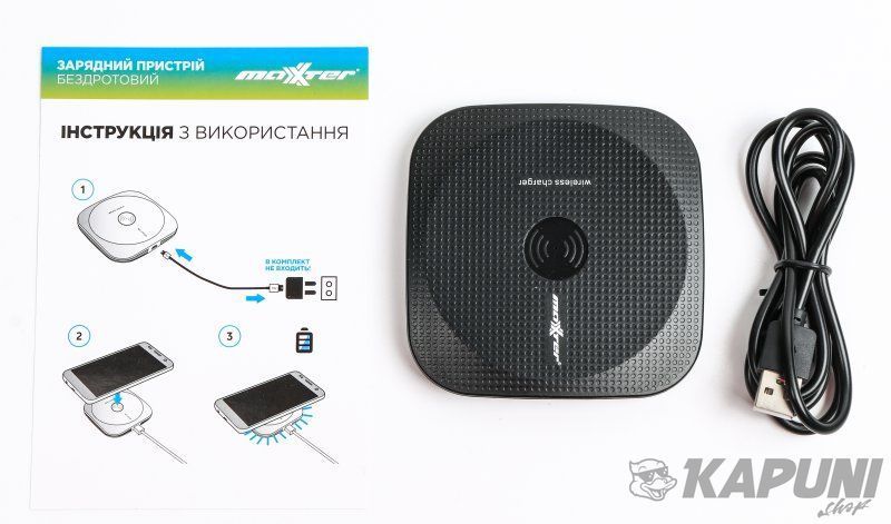 Бездротовий зарядний пристрій Maxxter Fast Charge (M-QIF-02) M-QIF-02 фото