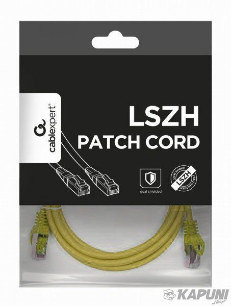 Патч корд, S/FTP, литий, 50u" штекер з фіксатором, 5 м, жовтий Cablexpert PP6A-LSZHCU-Y-5M PP6A-LSZHCU-Y-5M фото