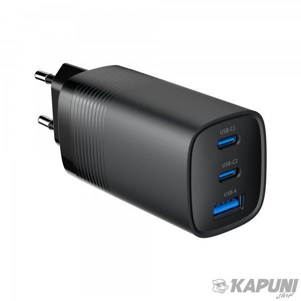 Сетевое зарядное устройство для Gembird 1xUSB-A (QC3.0 27W)+2xType-C (PD 65W), черный TA-UC-PDQC65-01-BK TA-UC-PDQC65-01-BK фото