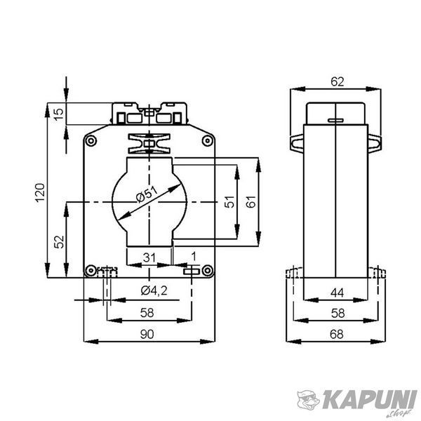 Измерительный трансформатор тока FRER TAT061 2000 А 61&times;31 2000/5 TAT0612K0X05 TAT0612K0X05 фото