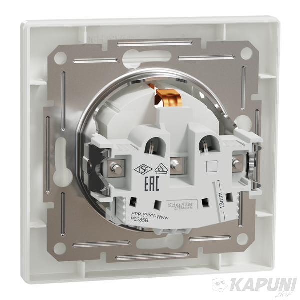 Розетка Schneider Electric Asfora с крышкой с заземлением белая EPH3100121 EPH3100121 фото